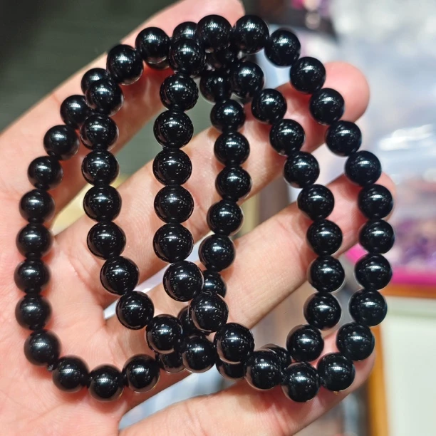 【书记甄选】黑曜石单圈手链 多样性发一件  约10mm XL4844