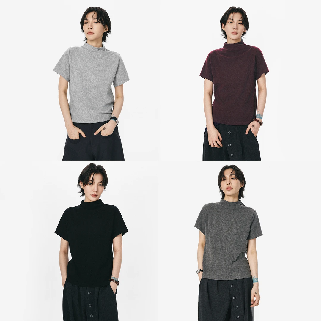 散养文化sameuoo「烟灰」短袖T恤夏季透气舒适针织清爽上衣