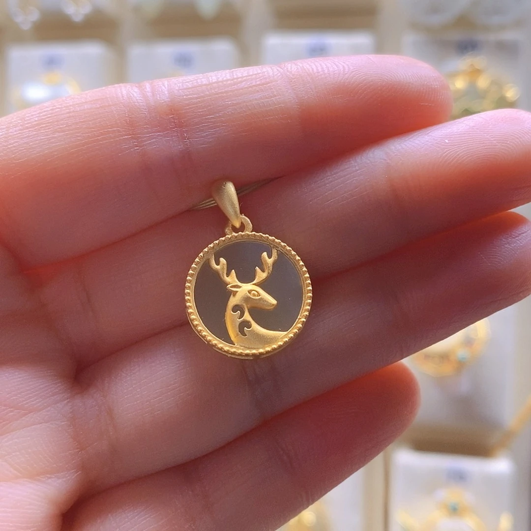 和田玉颈饰银S925镶嵌