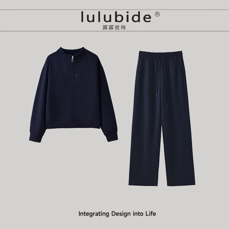 品牌正品 lulubide/露露彼得-半拉链长袖+长裤休闲运动套装 25-67