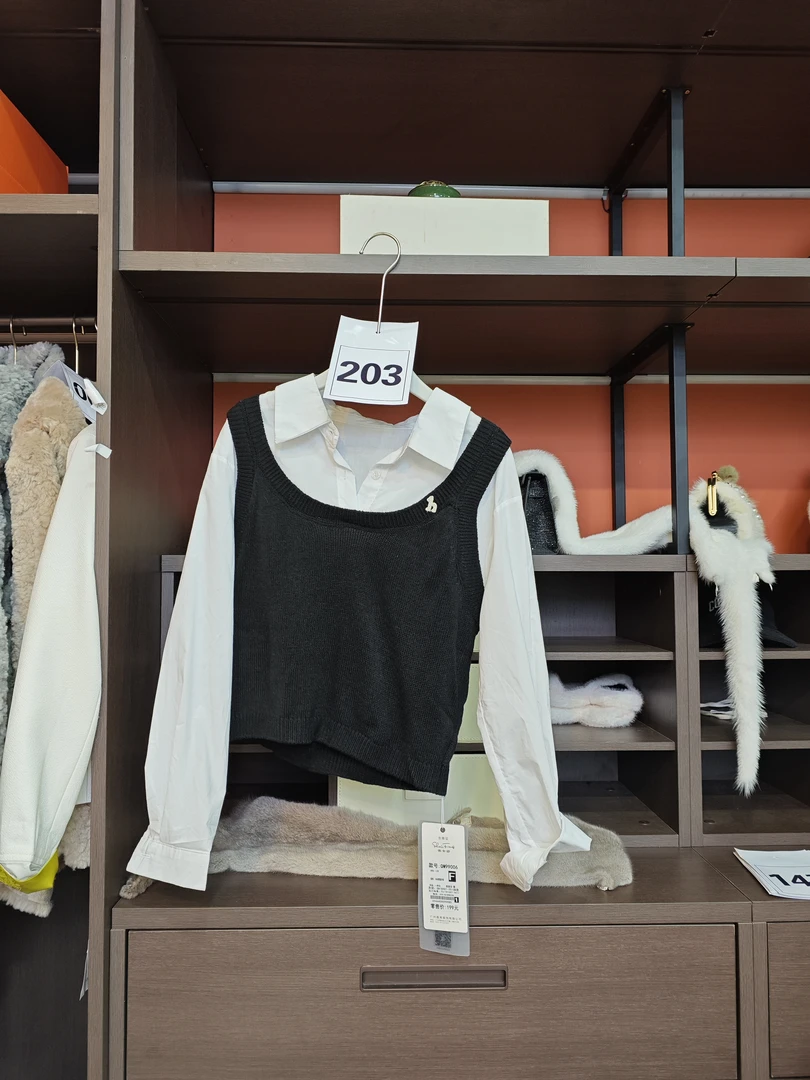 203长款百搭翻领POLO领针织纯色七分袖衬衫女士时尚外套夏季气质