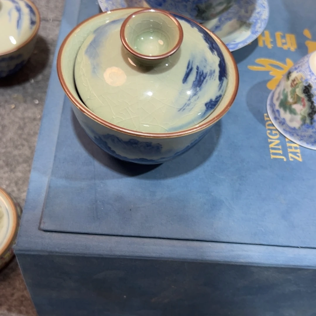 淘泥千里江山两才盖碗