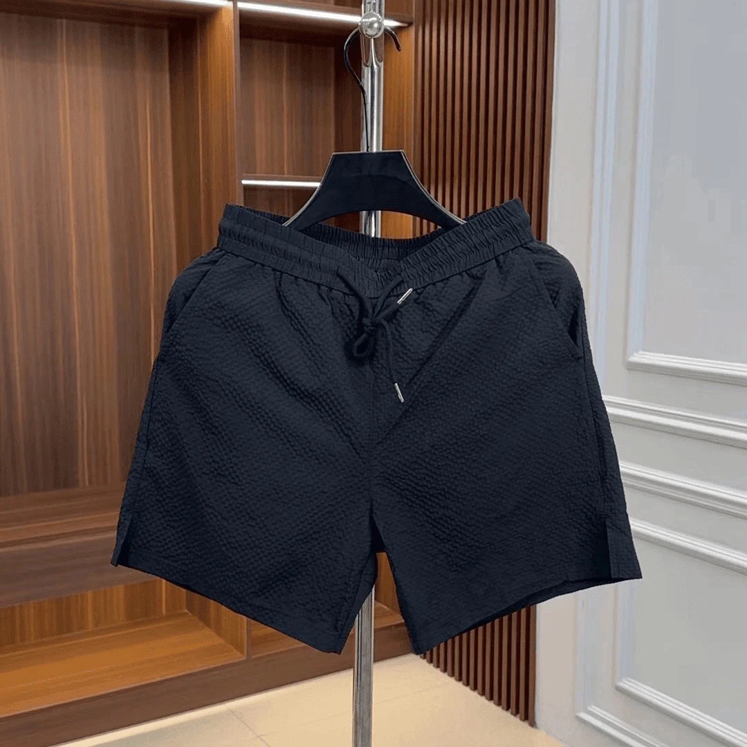 TUYA 男士夏季四分短裤泡泡纱纹理冰爽丝滑简约大气时尚百 A-2206