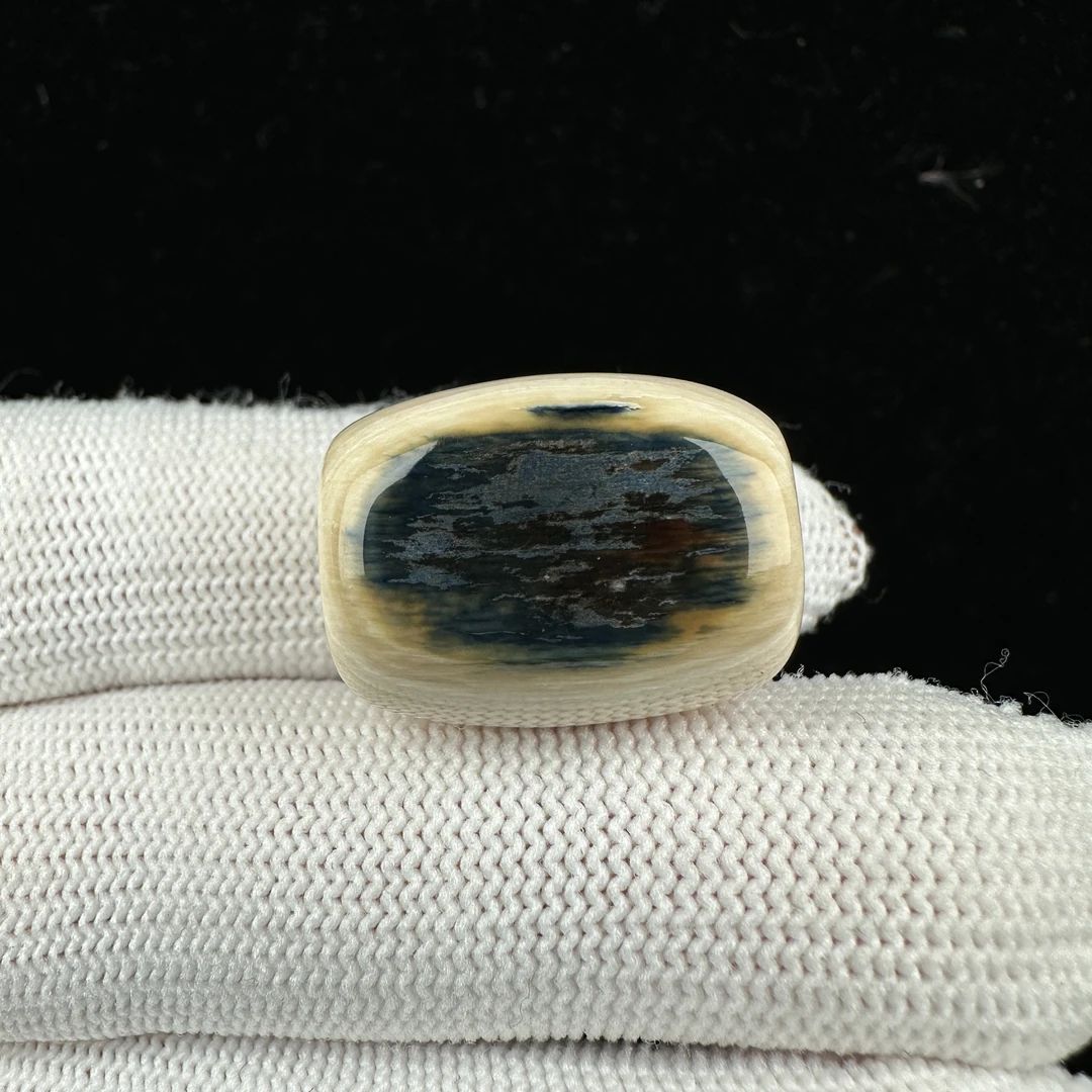 J6427天然猛犸牙 蓝眼睛桶珠 16.7*21.6mm支持鉴定 假一罚四