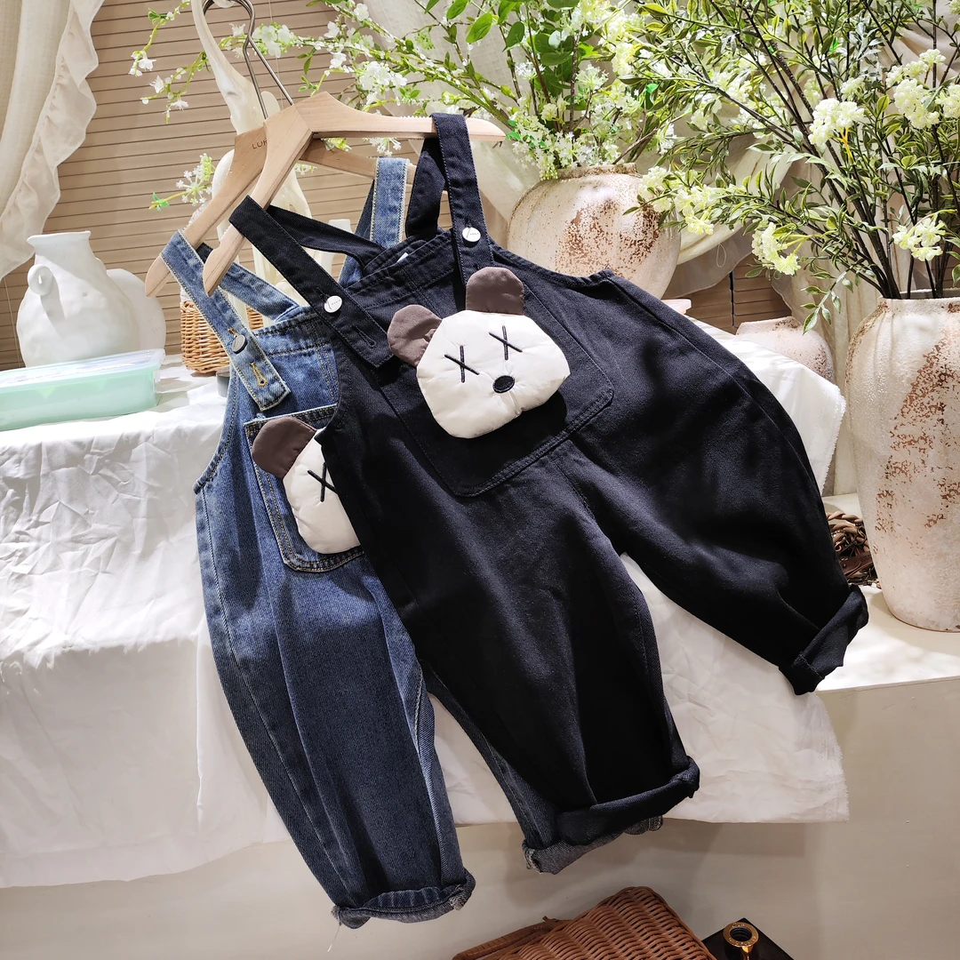 A3-5。22751长裤洋气秋装牛仔裤时尚秋季牛仔背带裤