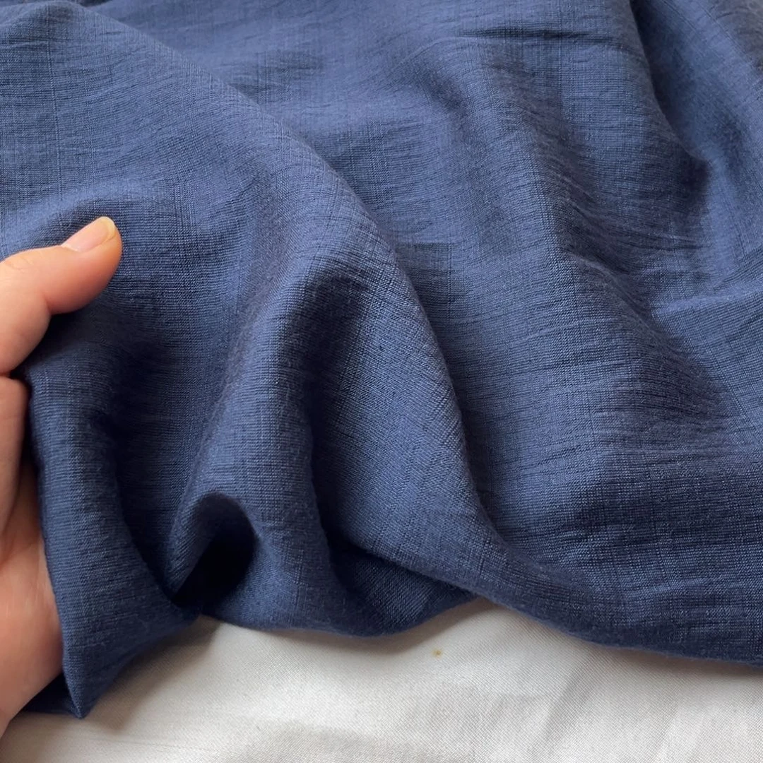 藏蓝麻棉3米。