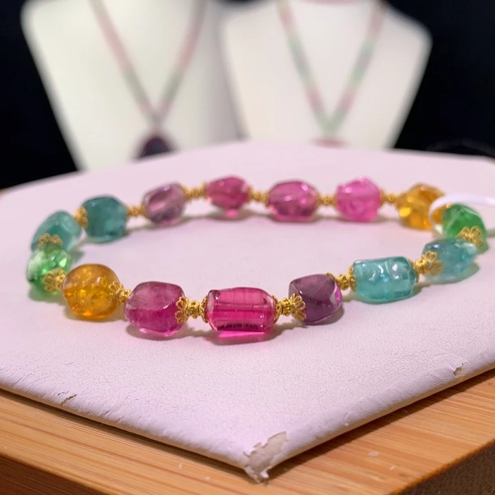 双色碧玺手链未镶嵌