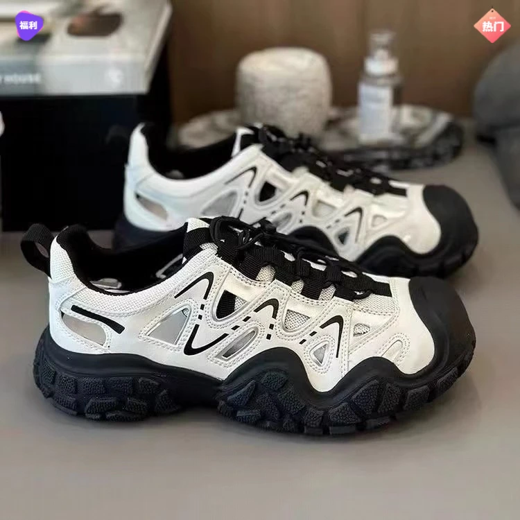 厚底丑萌休闲鞋女款2025夏季新款户外镂空运动凉鞋登山鞋老爹鞋子