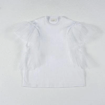 【6116】无袖网纱边T恤 021040