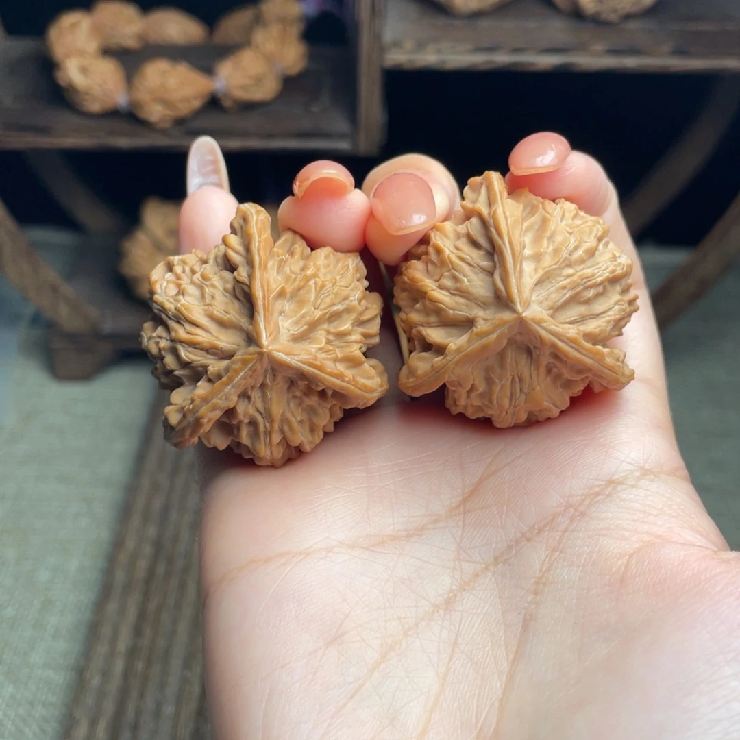 吊坠文玩核桃头货新果盘山三棱38 全品白茬精配