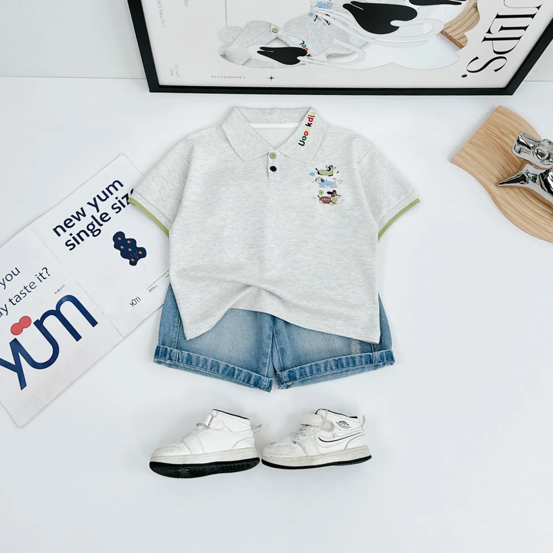 儿童夏装短袖POLO衫夏男童T恤薄款2025新款 HZ25313 悠悠童话童装