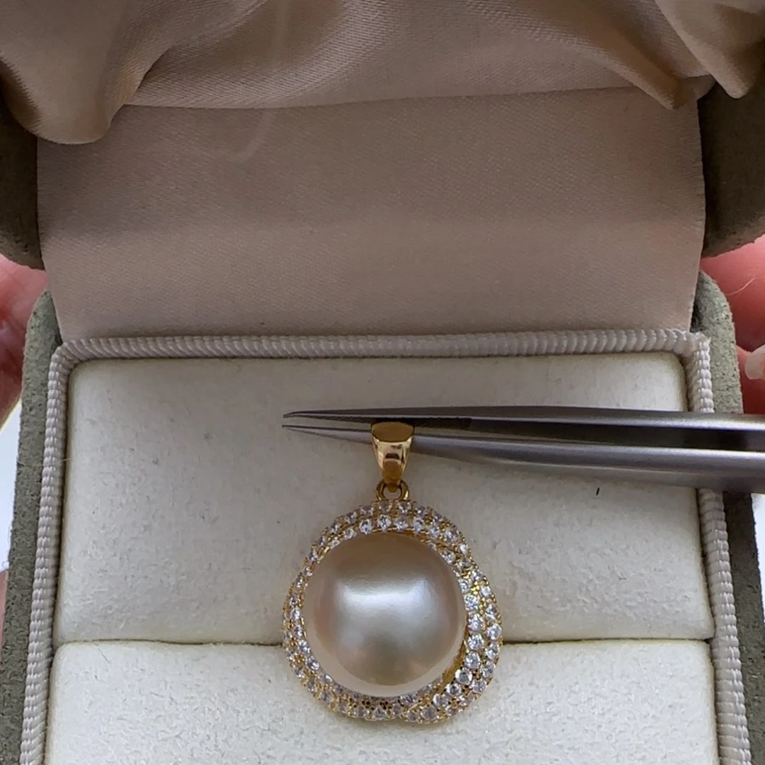 海水珍珠颈饰银S925镶嵌
