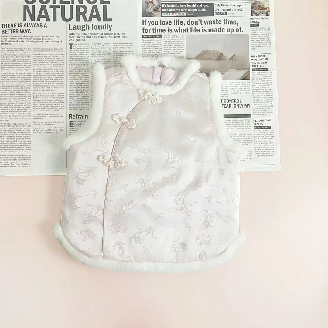 【】K005国风新款女童时髦洋气百搭棉马甲宝宝秋冬儿童