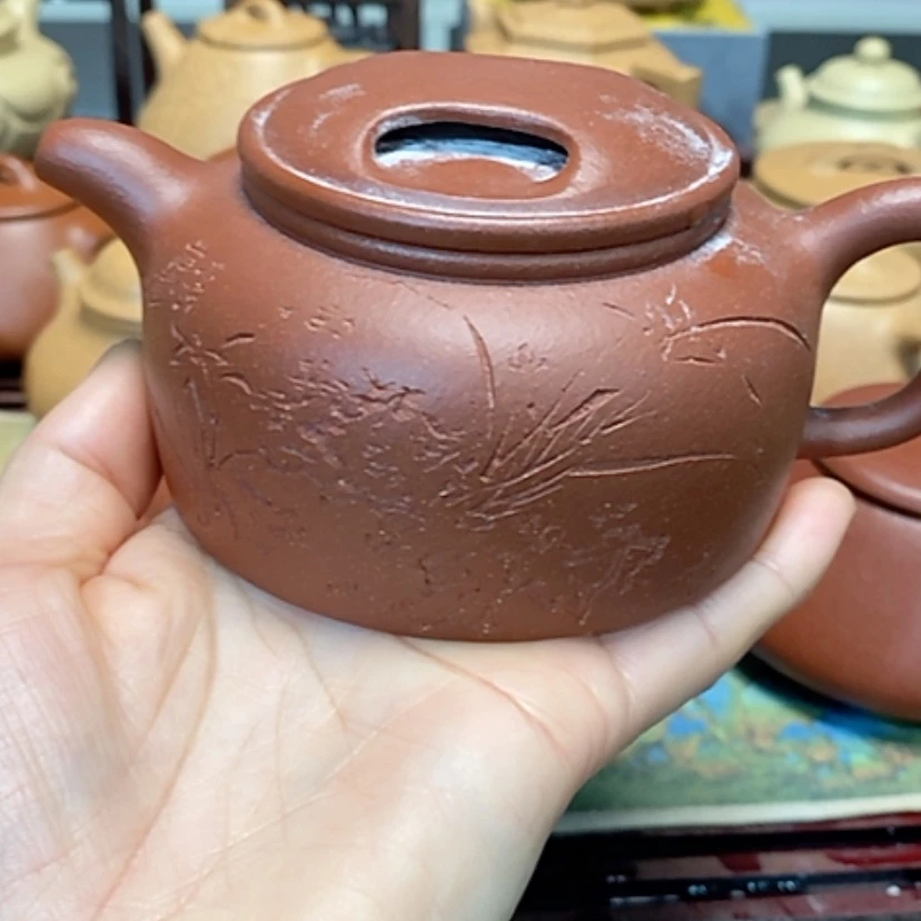 【闪购商品】紫砂茶壶红降坡半手工