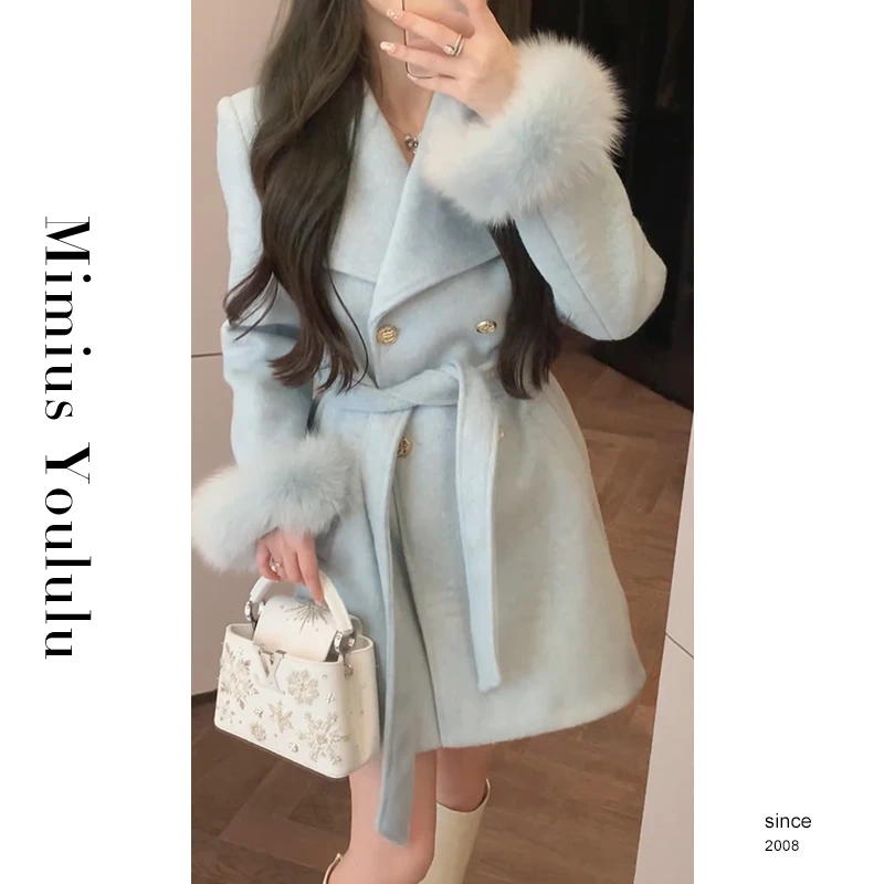 【mimius】喵喵 北海情书～韩系千金风气质双排扣大衣 汉服F12112