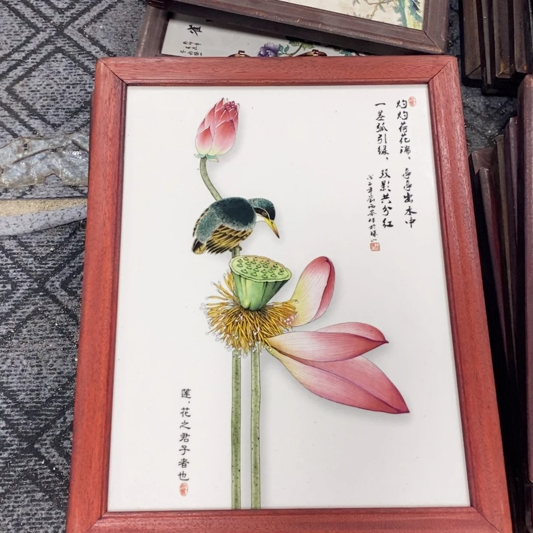 瓷片37*28*1景德镇瓷板画柴窑烧制