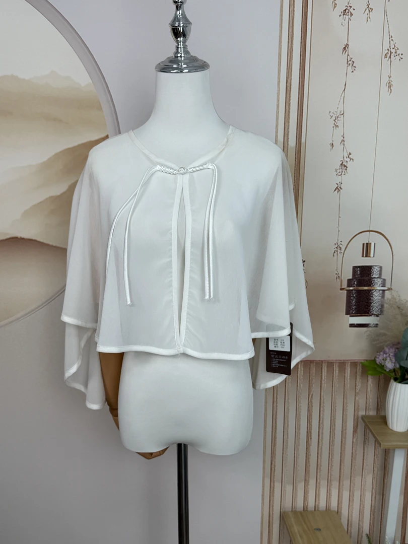 117白色软纱气质斗篷