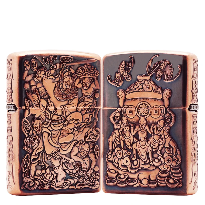 ZIPPO/之宝打火机紫铜套壳【钟馗】机原装正品煤油机DYJ1