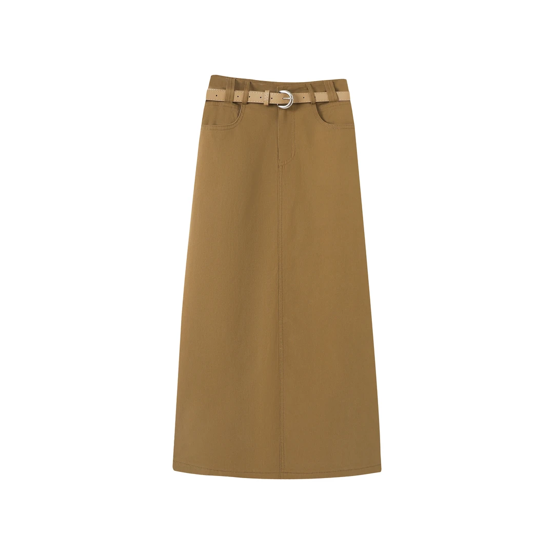 复古港风A字半身裙女2025夏季新款高腰显瘦设计感小个子中长裙子