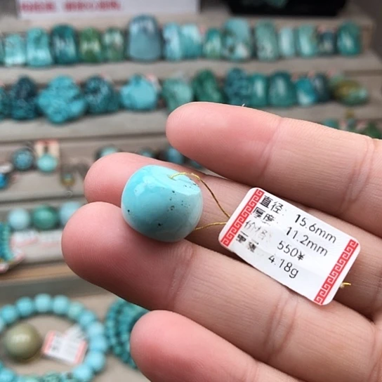 绿松石未镶嵌珠宝奇石鼓珠