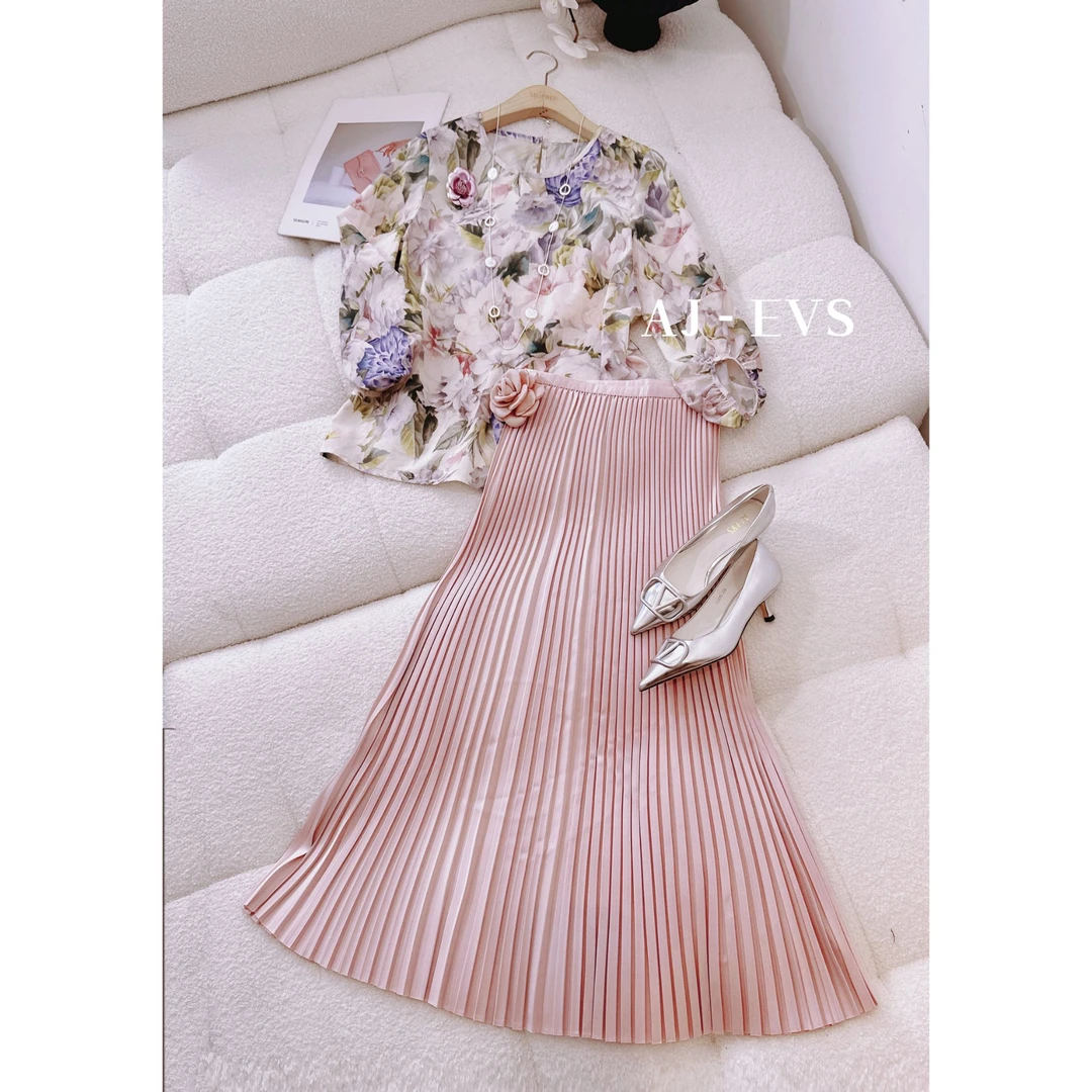 AJ-EVS【莫奈油画·定制真丝印花艺术感气质真丝上衣】