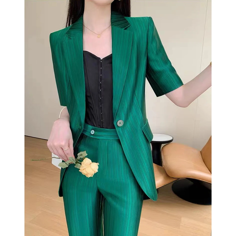 534西装套装女夏季新款爆款西装喇叭裤气质高级感职业西服两件套