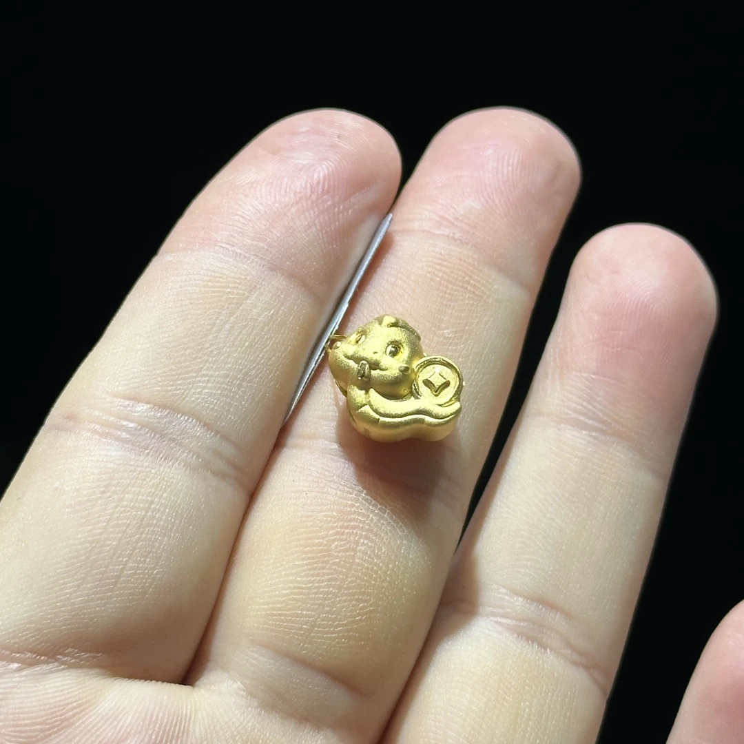 足金999 铜钱小蛇通孔 1.341