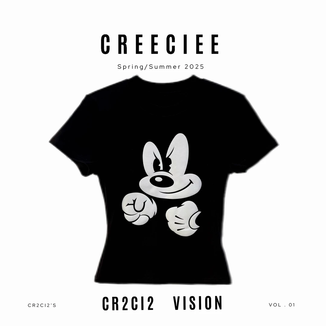 CREECIEE【拳击米】好搭配|夏季半袖女款修身T恤25149