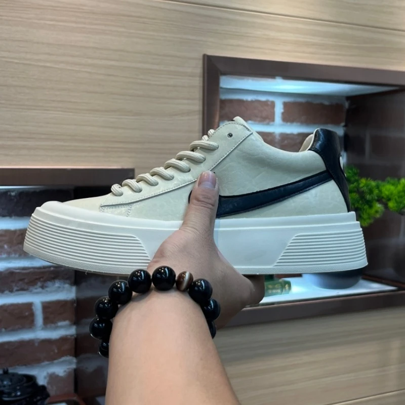 男士2025秋季新款舒适潮流百搭休闲鞋男士时尚拼色系带痞帅潮男鞋