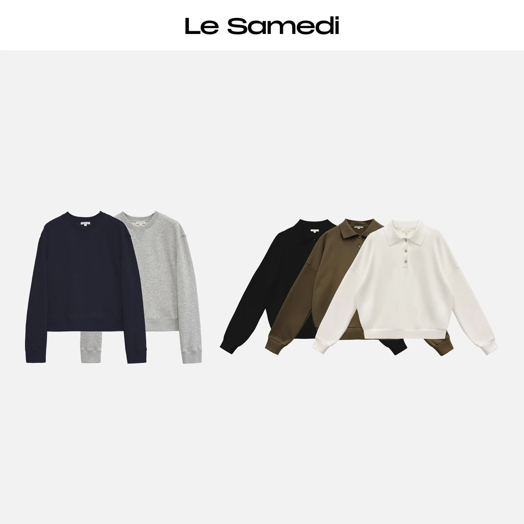 Le Samedi马油叶儿【软绵绵】CleanFit松弛棉感圆领/polo领卫衣