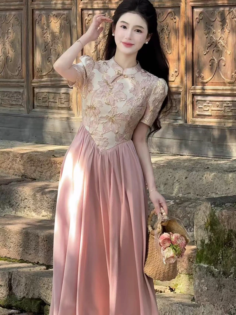 裙长120    2397【粉黛佳人】连衣裙