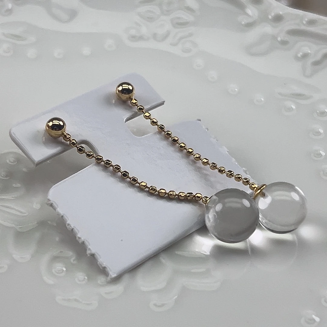 水晶耳饰银S925镶嵌