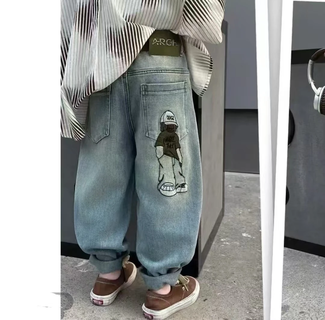 【春款上新】男童牛仔裤春秋季2025新款儿童装洋气宽松春秋款裤子帅