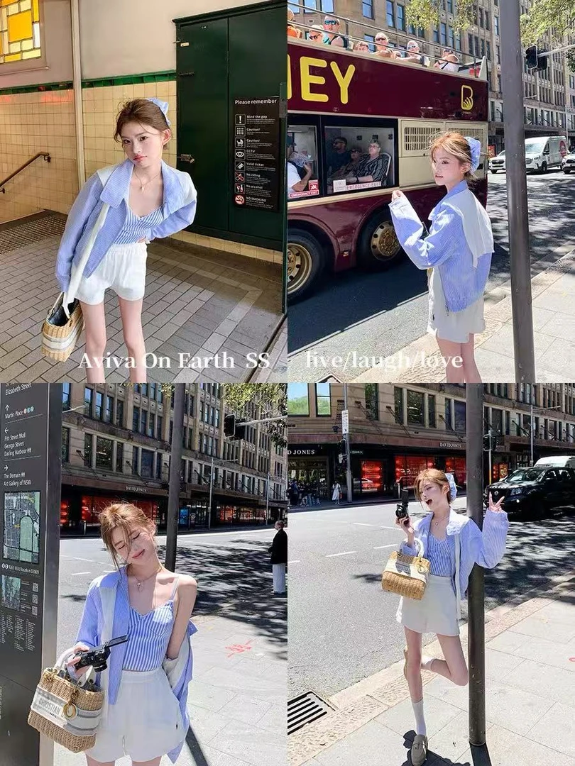 老钱风条纹夹克外套女百搭宽松拉链开衫上衣薄洋气开春穿搭套装