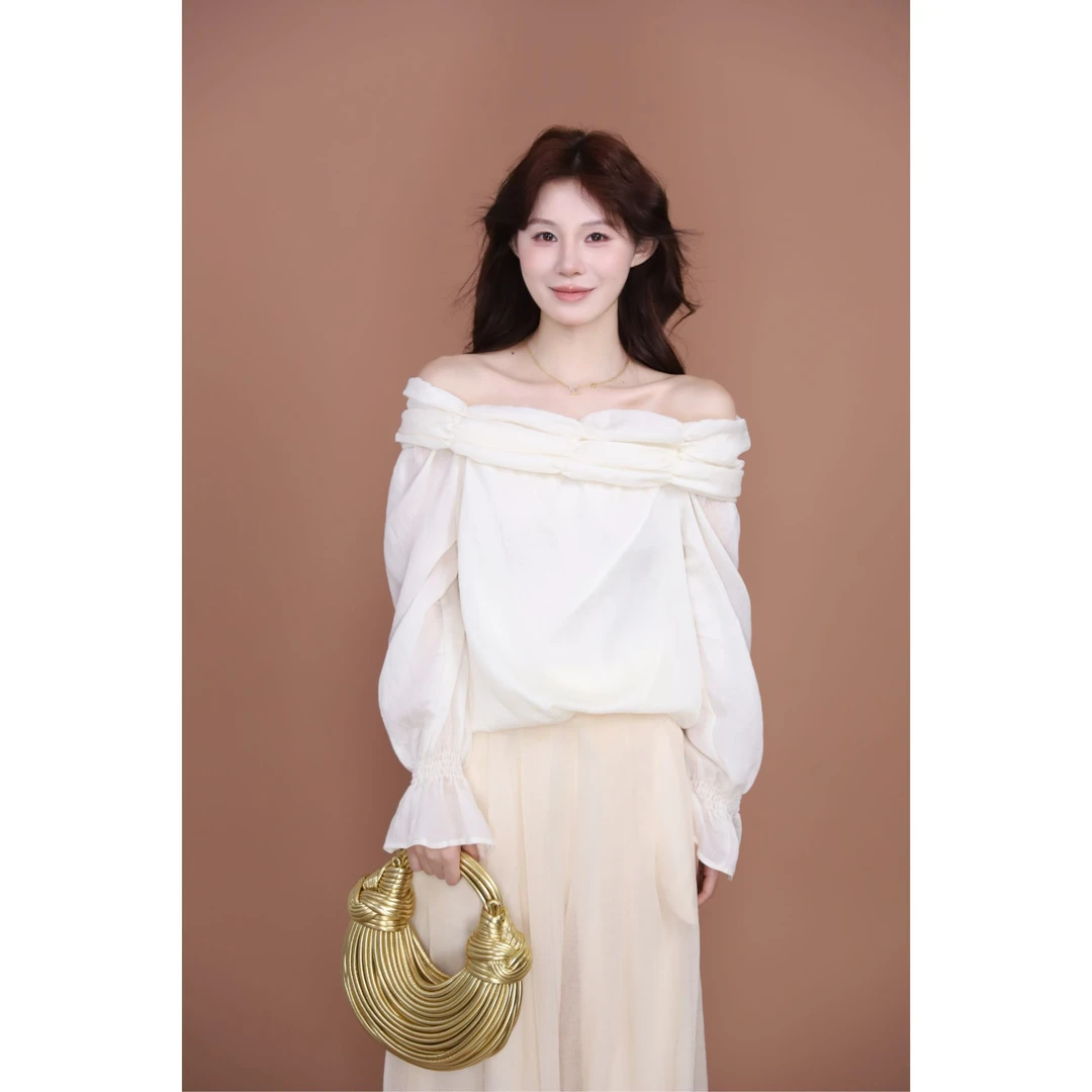 美静 米色天丝上衣XMZH5975