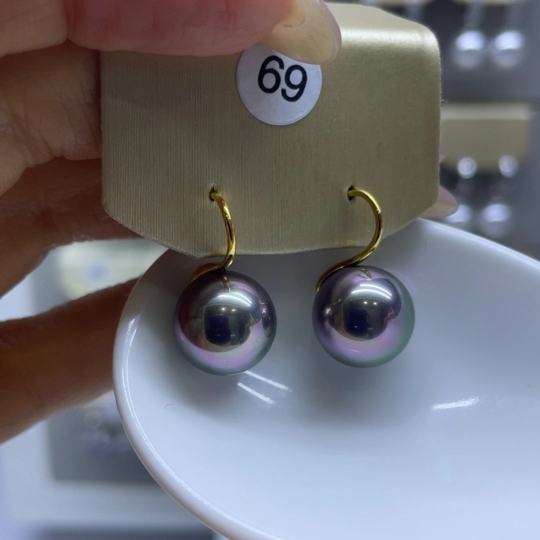 淡水珍珠耳饰银S925镶嵌