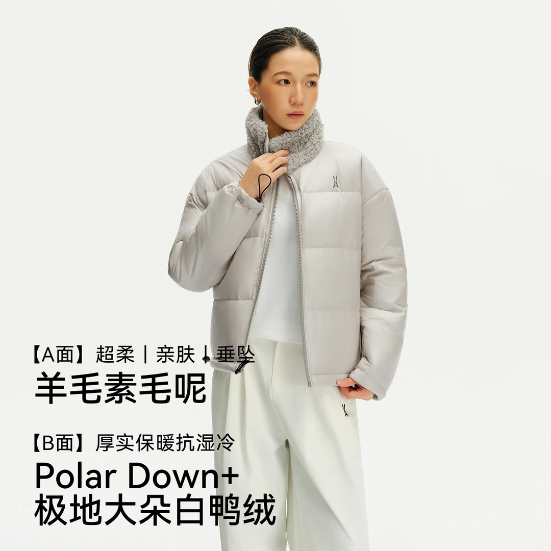 an ode to羊毛呢双面穿毛领羽绒服外套丨造型多变丨时髦廓形