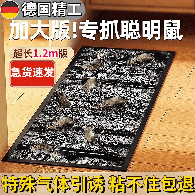 强力粘鼠粘板大老鼠贴室内神器克星透明隐形大号家用灭黏粘鼠