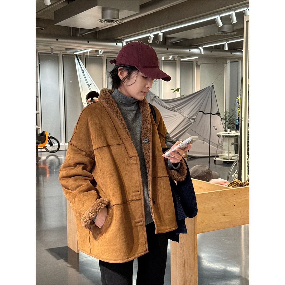 LANGQING 麝皮加厚双面可穿毛毛羊毛外套47184#