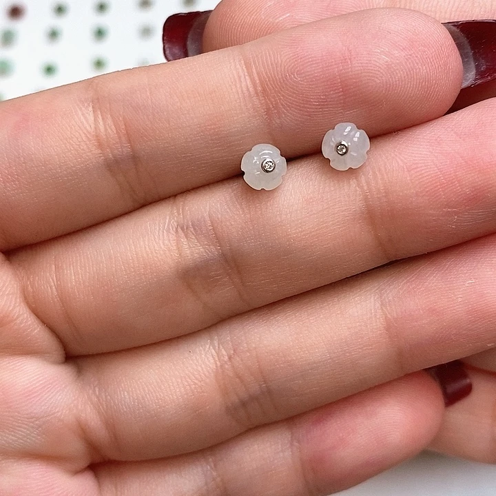 翡翠银S925镶嵌耳饰
