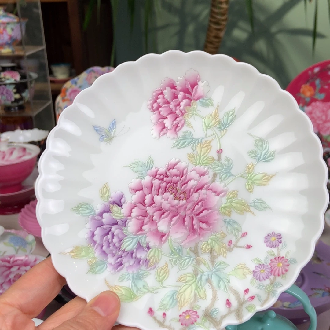 陶景德镇牡丹花壶茶