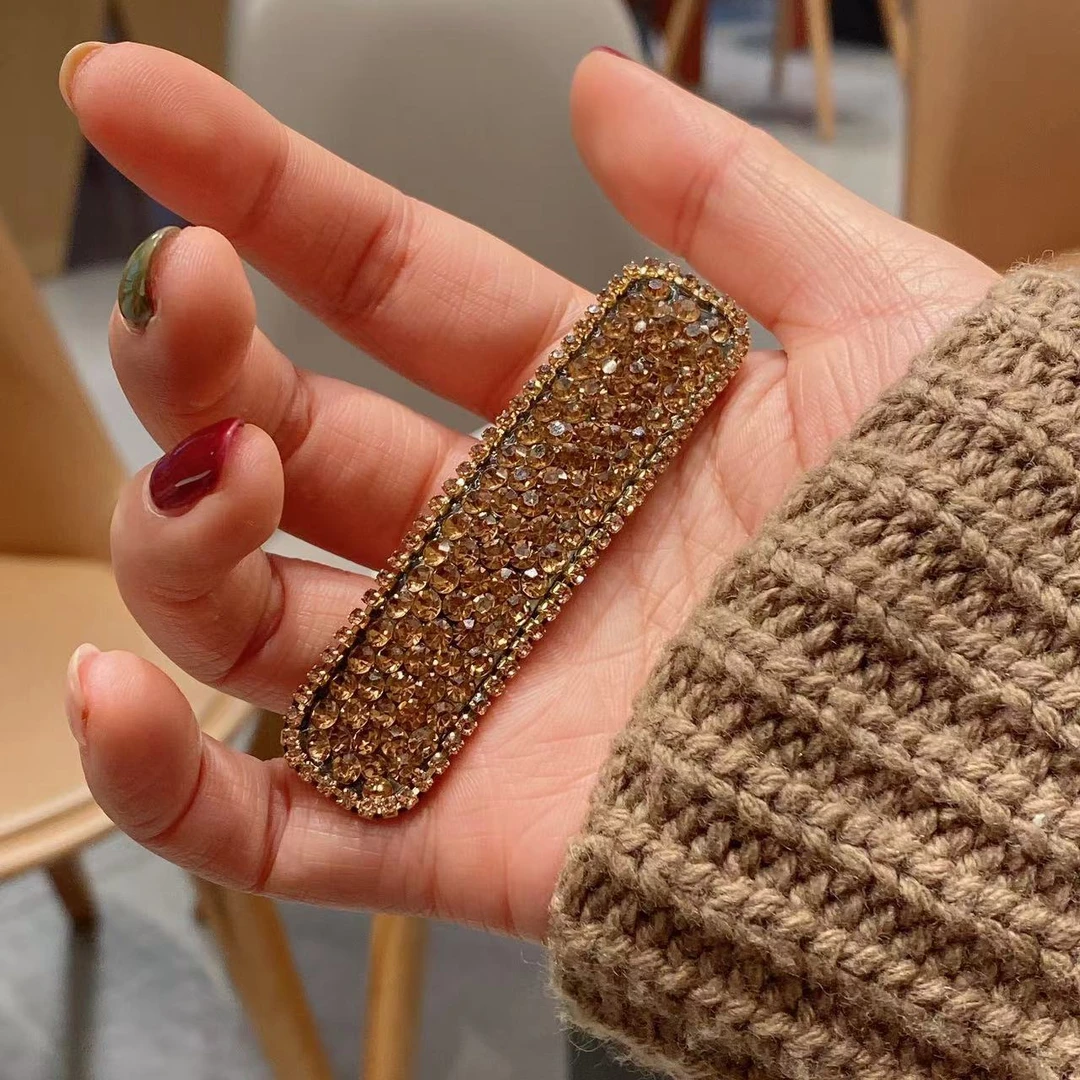 M1553新款秋季网红气质时尚头饰香槟色BB夹韩版刘海侧边夹掰掰夹