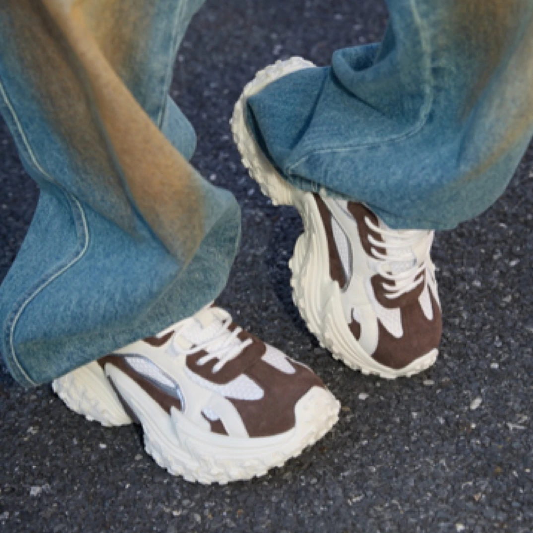 SGIRL「J3390-1」2025春季新款休闲风厚底老爹鞋女榴莲底百搭运动鞋