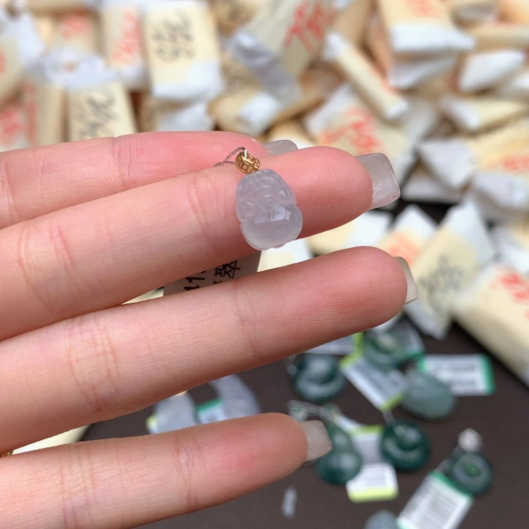 【闪购商品】翡翠挂件18K金镶嵌一