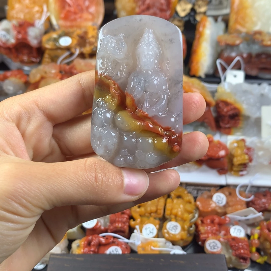 石英质玉（黄龙玉）未镶嵌挂件