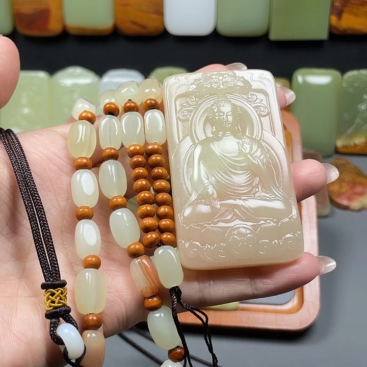 用***哥生肖狗阿弥陀佛玉石吊坠