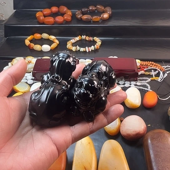 漠***伯和田玉未镶嵌挂件