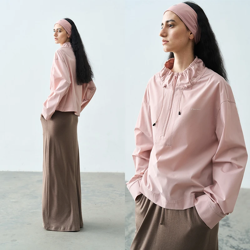 半圆女装[运动]2025春季新款轻户外休闲日常立领卫衣女15521012