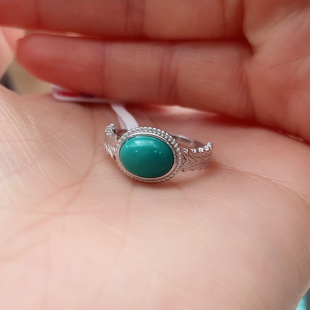 绿松石戒指银S925镶嵌