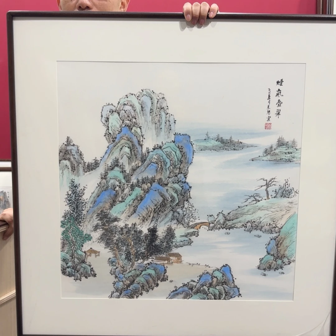 国画手绘作品带框80/80